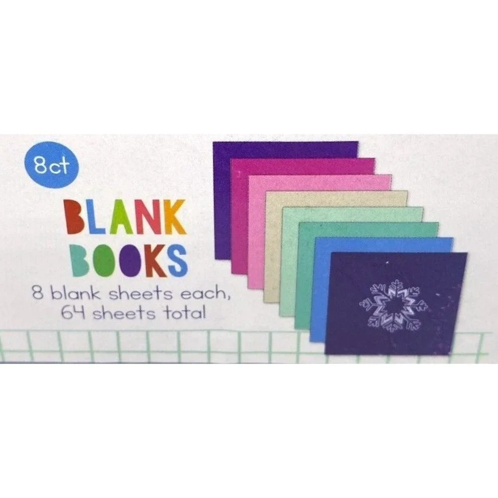 Christmas Blank Books - Large Snowflakes - 8 Individual Multi Color Books